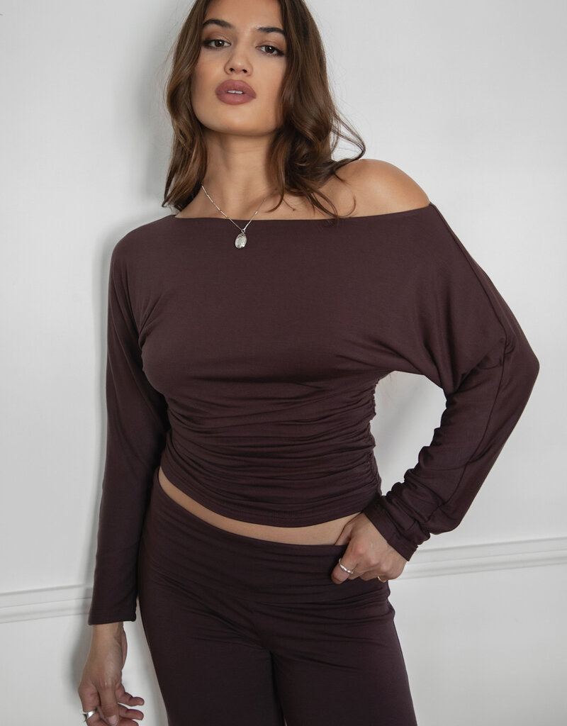 Averi Asymmetrical Off The Shoulder Long Sleeve Top