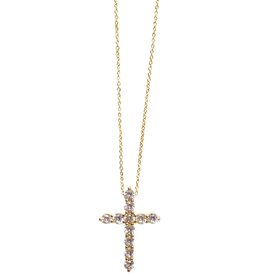 CZ Cross Charm Necklace