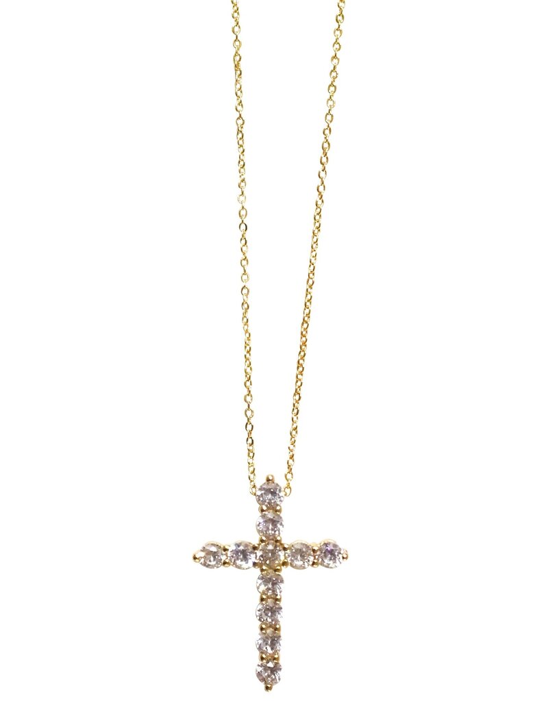 CZ Cross Charm Necklace