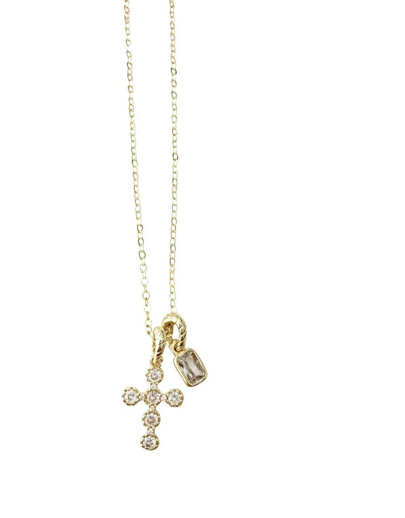 Charm Cross Necklace Gold