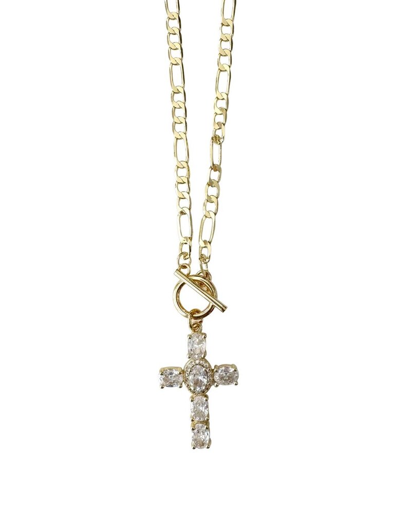 Emory Cross  Charm Necklace Gold