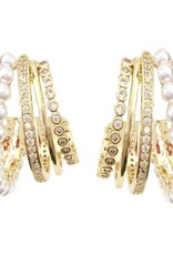 Jennings Pearl CZ Hoop Earings