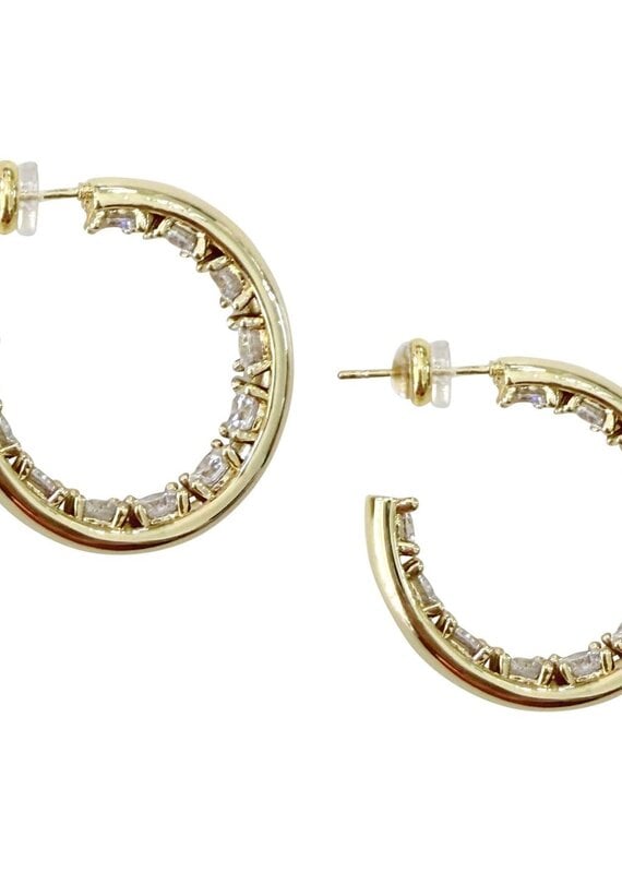 Maje Gold Hoop Statement Earrings Gold