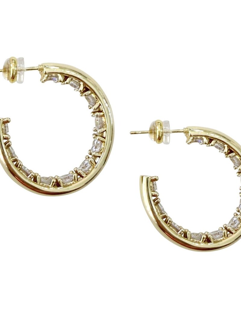 Maje Gold Hoop Statement Earrings Gold
