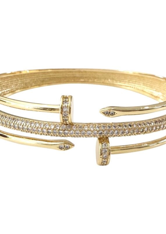 Portofino CZ Cuff Bracelet Gold