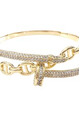 Solstice CZ Cuff Bracelete Gold