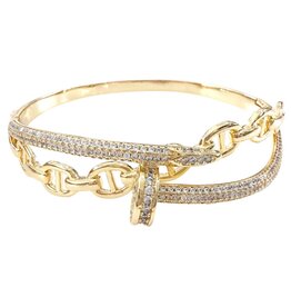 Solstice CZ Cuff Bracelete Gold