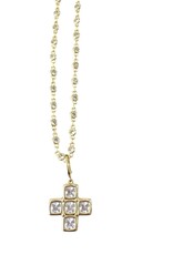 Teresa Gold Block Cross Charm Necklace