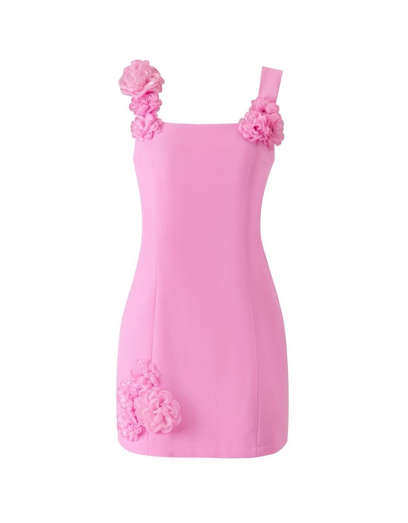 Nolyn Square Neck 3D Floral Mini Dress