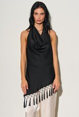 Ingrid Asymmetrical Fringe Halter Top