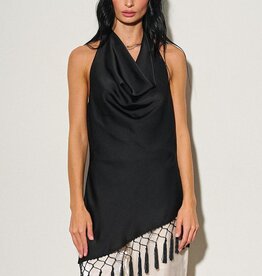 Ingrid Asymmetrical Fringe Halter Top