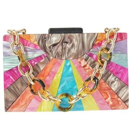 Celeste Acrylic Clutch Bag Taupe