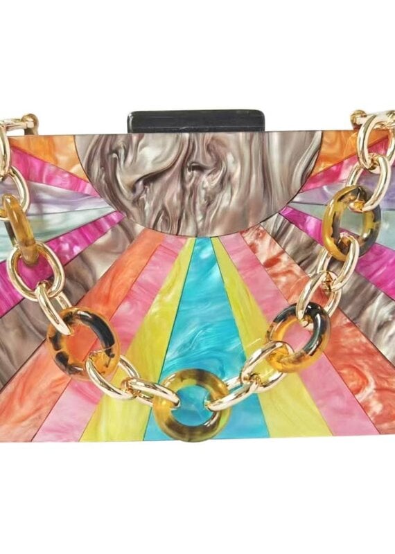 Celeste Acrylic Clutch Bag Taupe