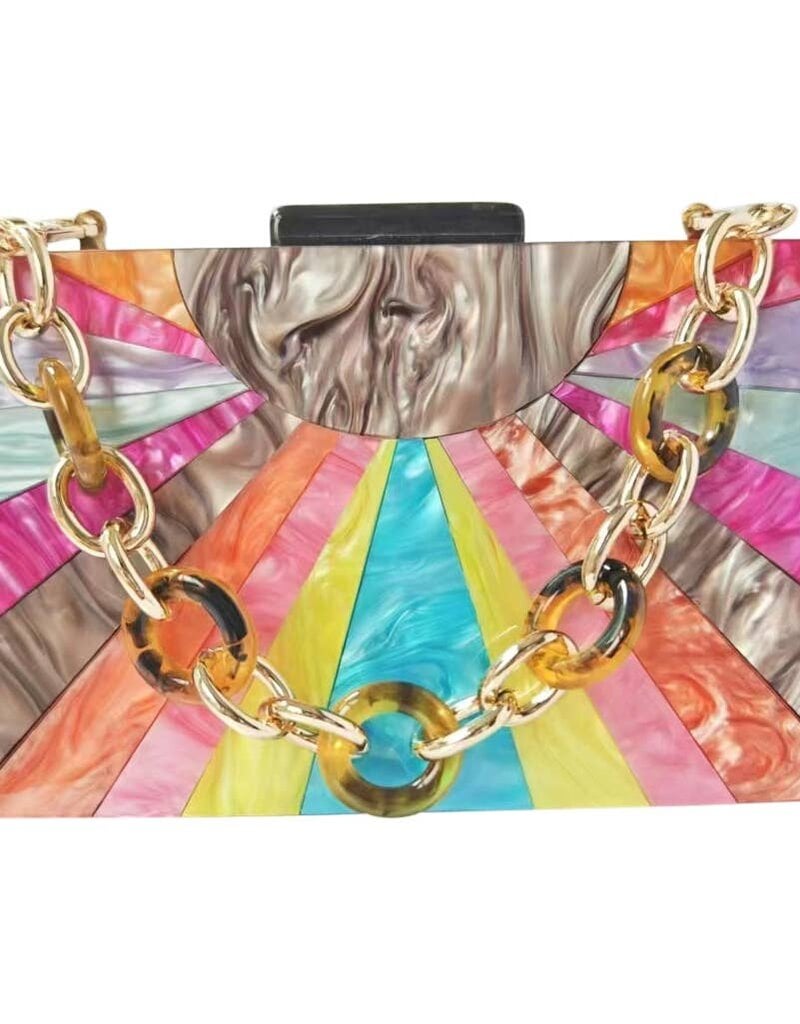 Celeste Acrylic Clutch Bag Taupe