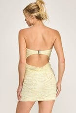 Abbey Strapless Beaded Open Back Mini Dress