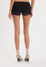 Faux Suede Lace Trim Micro Shorts