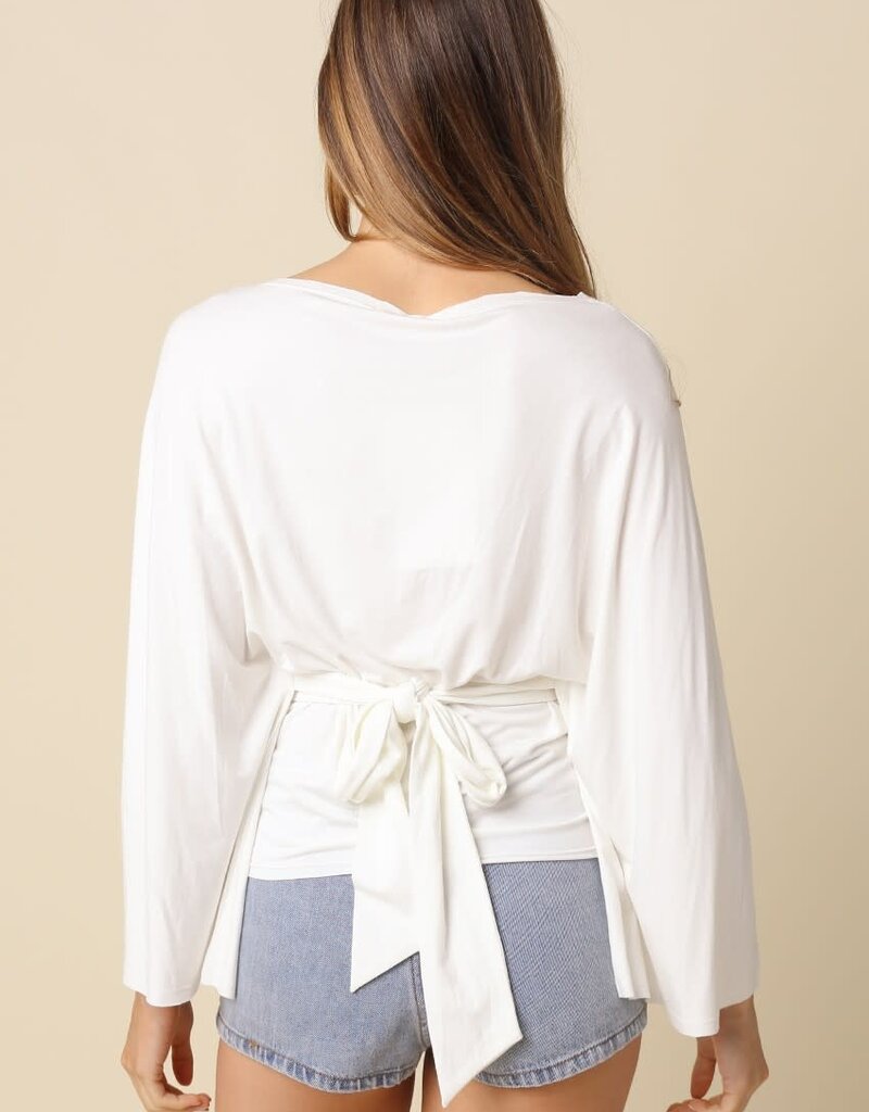 Back Tie Dolman Sleeve Top
