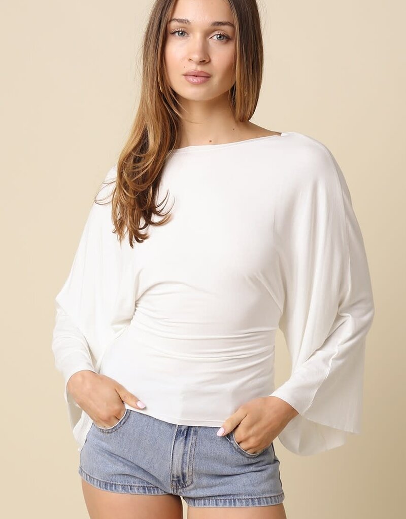 Back Tie Dolman Sleeve Top