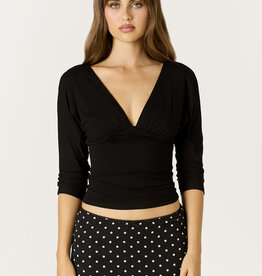 Lauren Ruched Waist 3/4  Sleeve Top