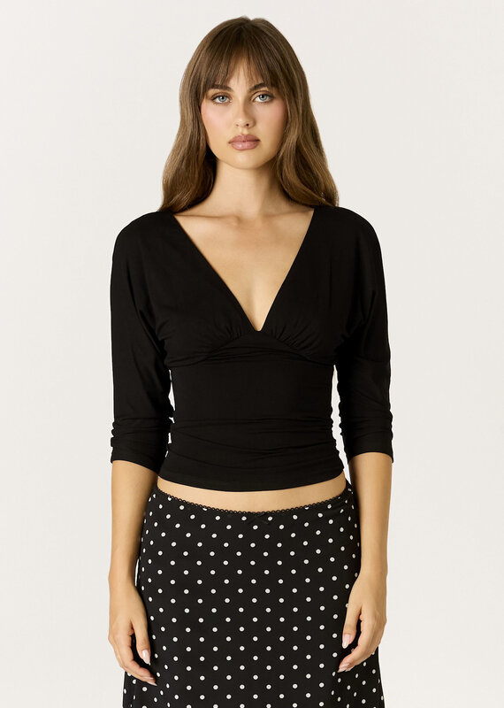 Lauren Ruched Waist 3/4  Sleeve Top