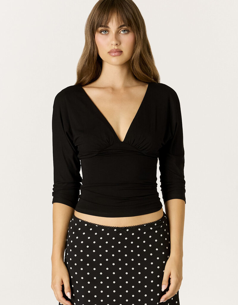 Lauren Ruched Waist 3/4  Sleeve Top