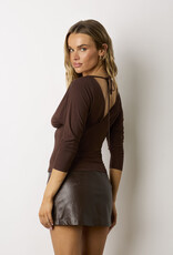 Lauren Ruched Waist 3/4  Sleeve Top