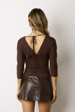 Lauren Ruched Waist 3/4  Sleeve Top