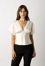 Miller Satin Lace Trim Open Back Top