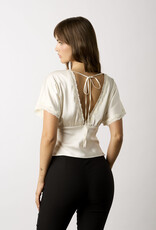 Miller Satin Lace Trim Open Back Top
