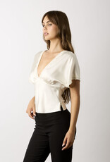 Miller Satin Lace Trim Open Back Top