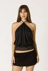 Ruby Halter Top With Lace Trim