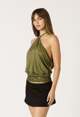 Ruby Halter Top With Lace Trim