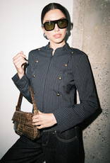 Charlsie Striped Button Front Jacket