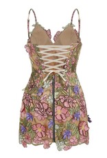 Aurora 3D Floral V Neck Mini Dress