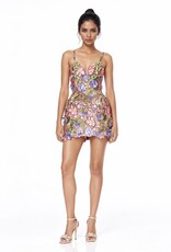 Aurora 3D Floral V Neck Mini Dress