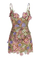 Aurora 3D Floral V Neck Mini Dress