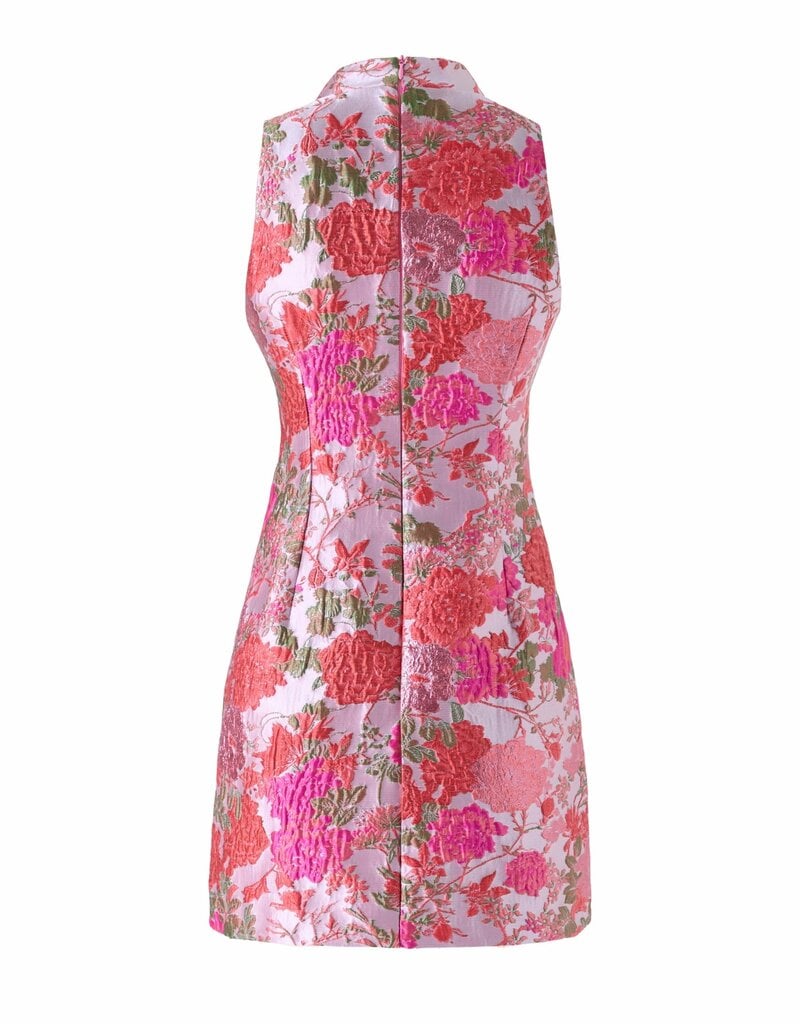 Emilia Embossed Floral Jacquard Mini Dress