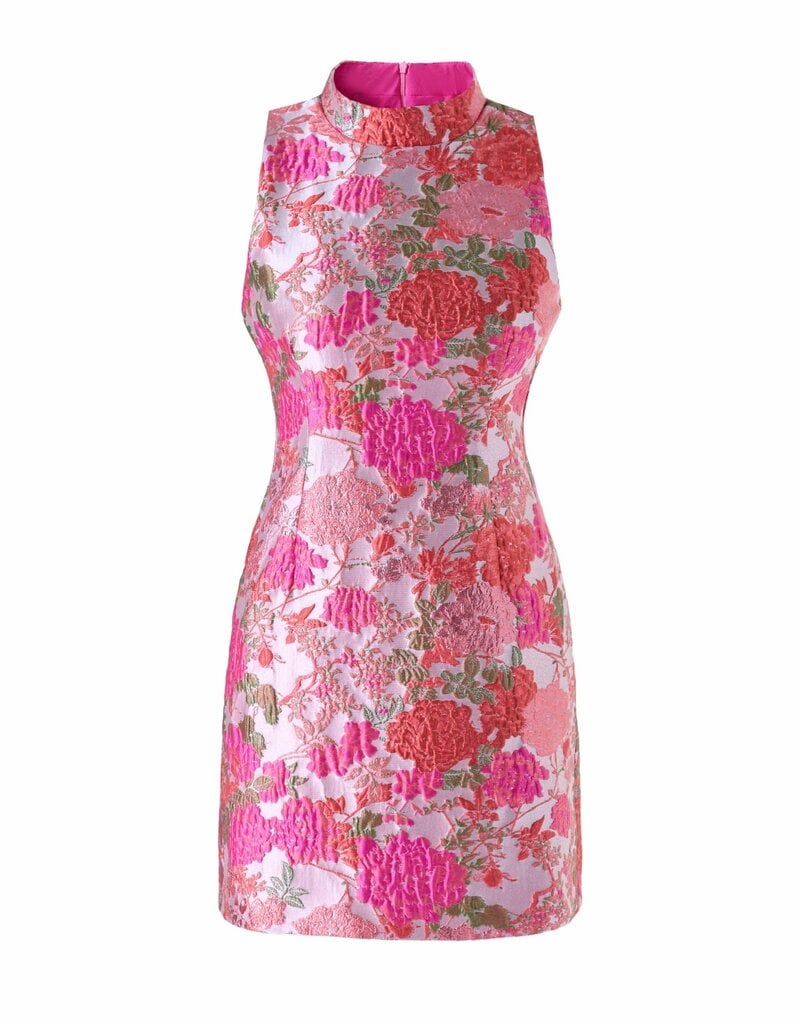 Emilia Embossed Floral Jacquard Mini Dress