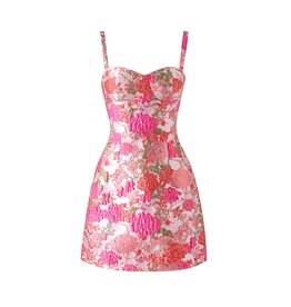 Margot Floral Jacquard Corset Mini Dress