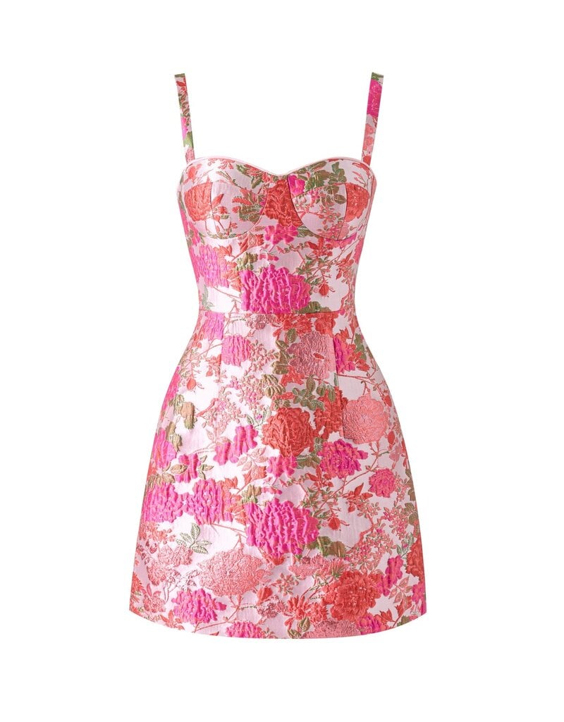 Margot Floral Jacquard Corset Mini Dress