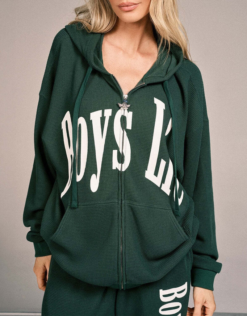 Boys Lie Green Team All Star V3 Harley Zip Up Hoodie