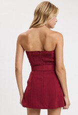 Ava Strapless Belted Skort Mini Dress