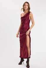 Eliza Satin Off The Shoulder Maxi Dress