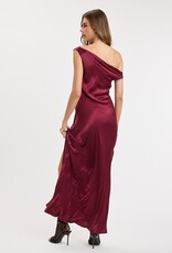 Eliza Satin Off The Shoulder Maxi Dress