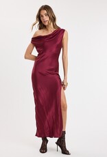 Eliza Satin Off The Shoulder Maxi Dress