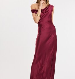 Eliza Satin Off The Shoulder Maxi Dress