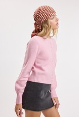 Covered Button Cardigan Sweater