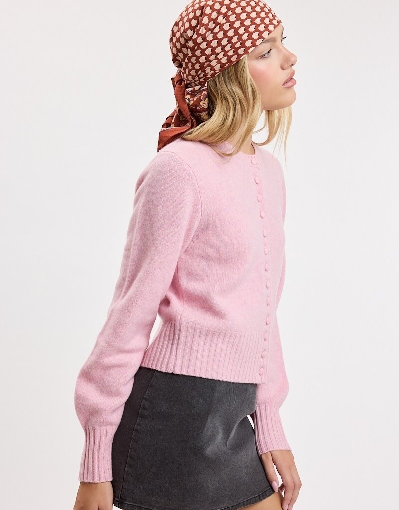 Covered Button Cardigan Sweater