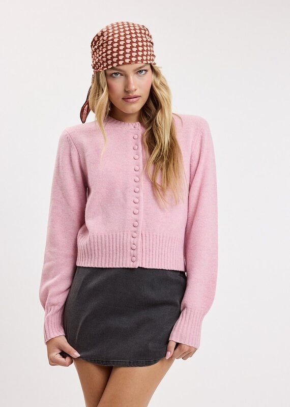 Covered Button Cardigan Sweater