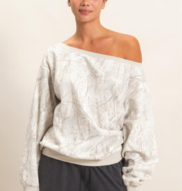 Tree Camouflage Off The Shoulder Sweatshirt